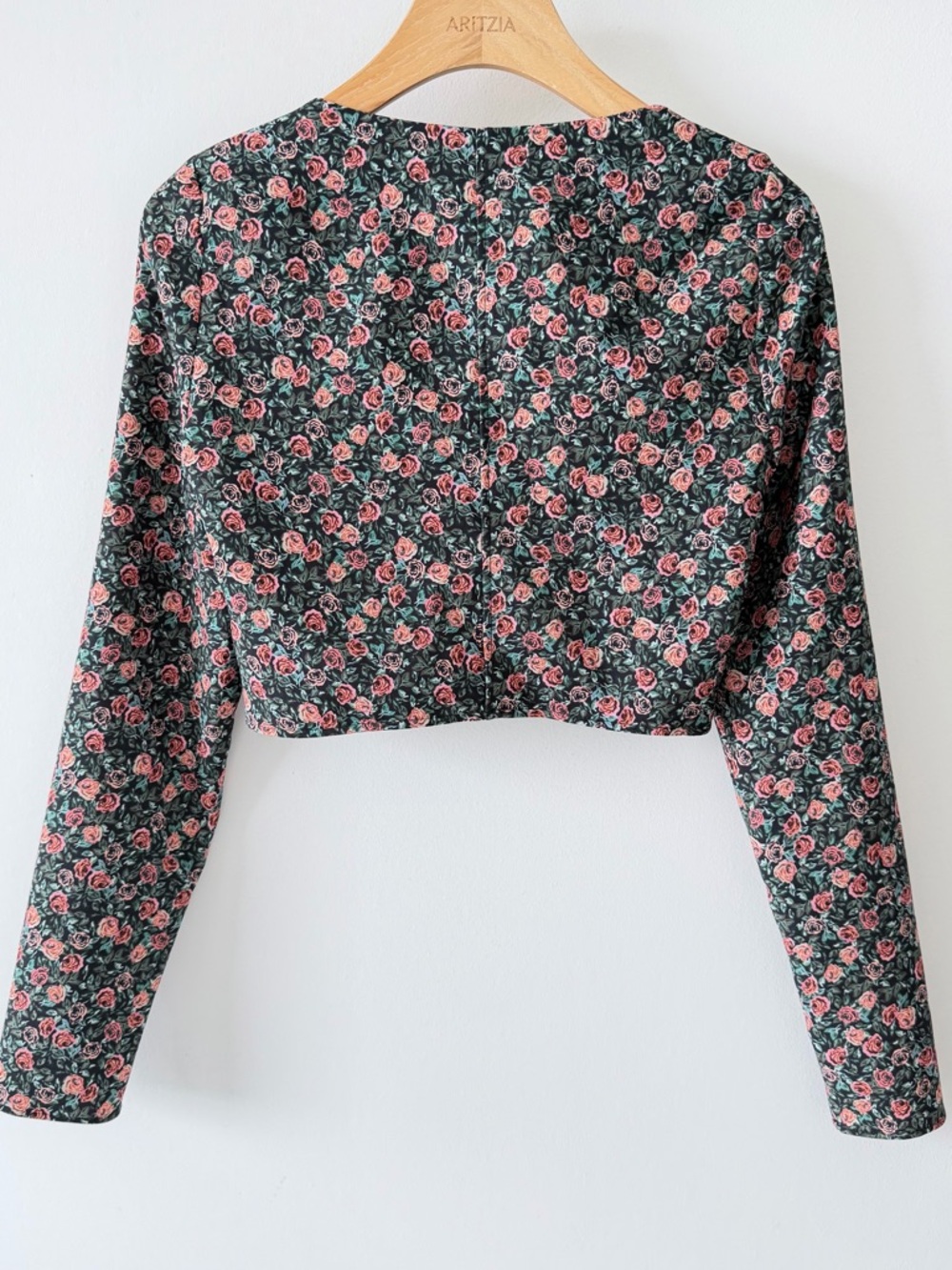 Zara Floral Corset Crop Top Size XS Rose Print Square Neck Cottagecore - Picture 10 of 13